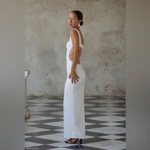 Meshki White Sequin Cut Out Maxi Dress - Adoria - Picture 4 of 6